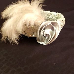1920s era style Flapper Headpiece and silver and white